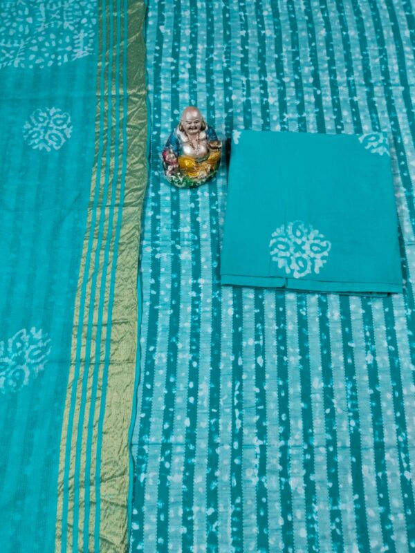Sea-green colored cotton fabric - Image 2