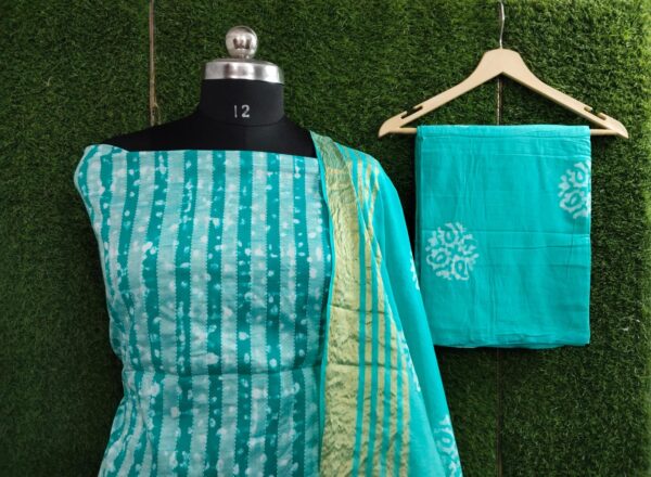 Sea-green colored cotton fabric - Image 4