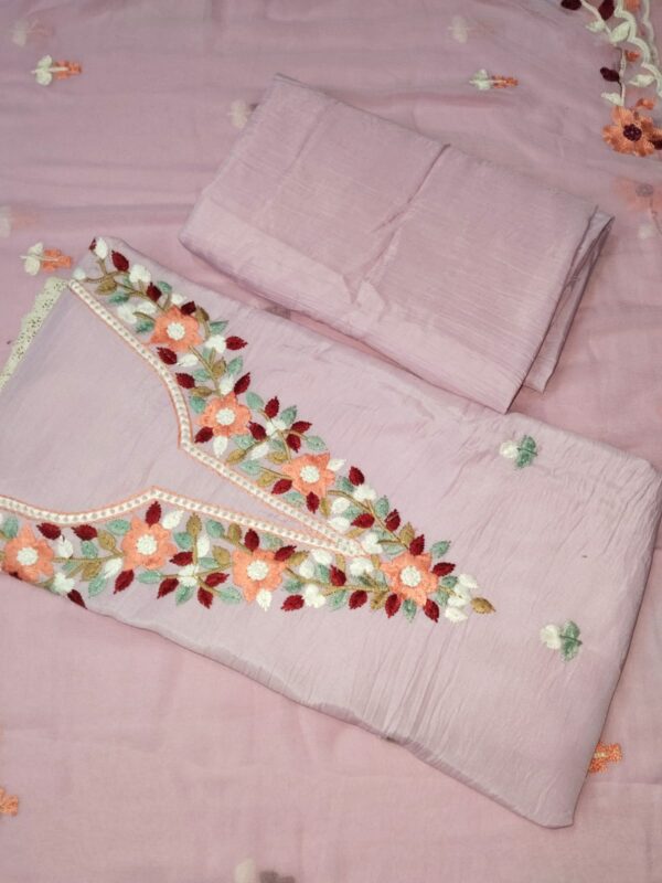 Cotton Embroidered Pink Dress - Image 2